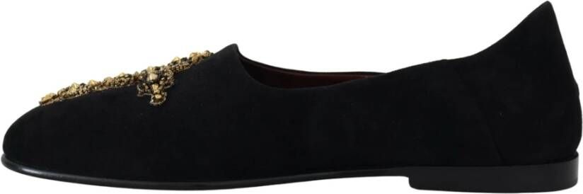 Dolce & Gabbana Luxe Kristal-Ingelegde Loafers Black Heren