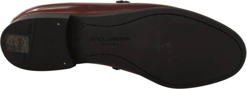 Dolce & Gabbana Luxe Leren Loafers Bordeaux Brown Heren