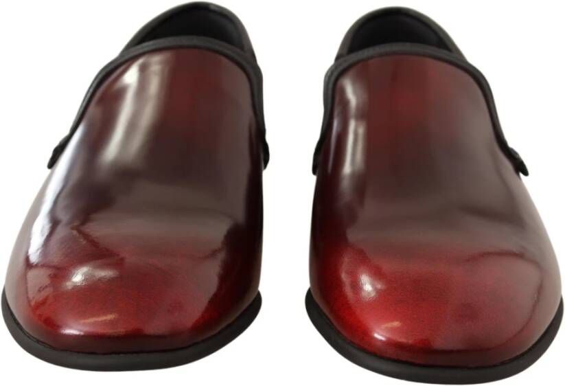 Dolce & Gabbana Luxe Leren Loafers Bordeaux Brown Heren