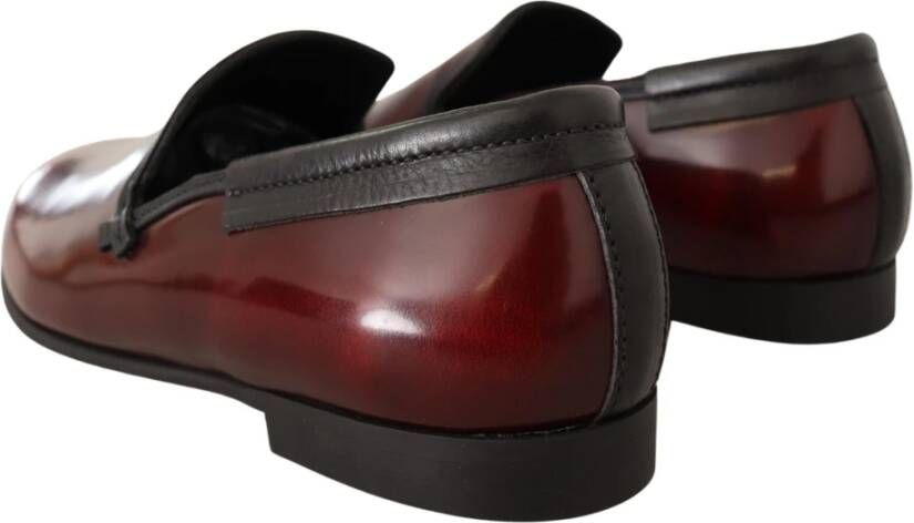 Dolce & Gabbana Luxe Leren Loafers Bordeaux Brown Heren