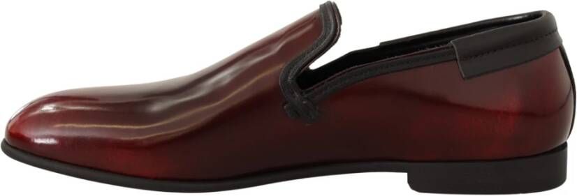 Dolce & Gabbana Luxe Leren Loafers Bordeaux Brown Heren