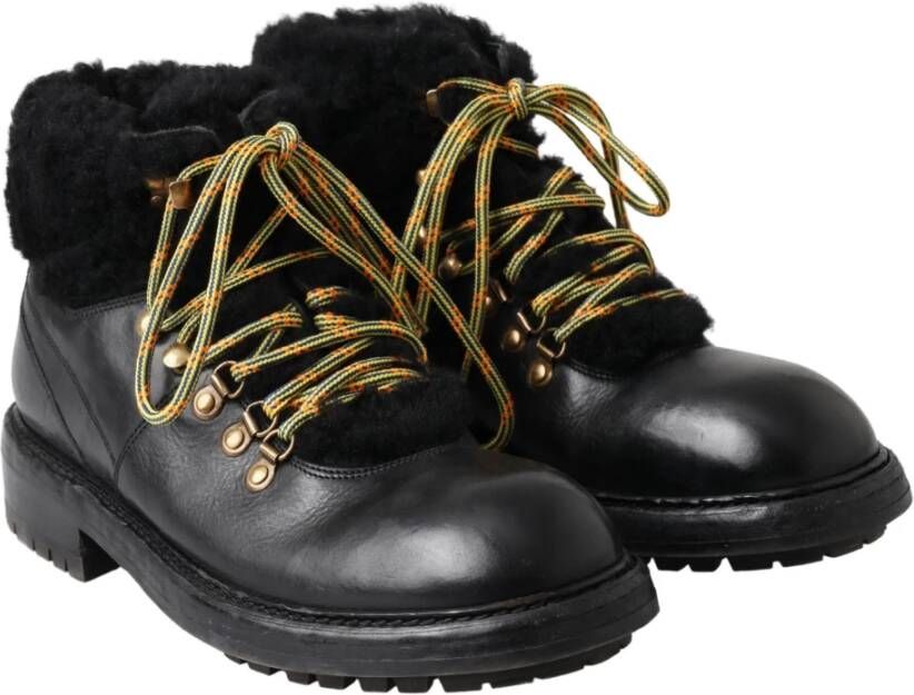 Dolce & Gabbana Luxe Shearling Laarzen Black Heren