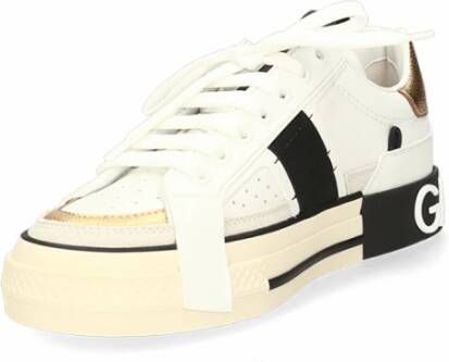 Dolce & Gabbana Luxe witte en gouden leren sneakers White Heren