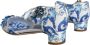 Dolce & Gabbana Majolica Print Enkelband Sandalen Blue Dames - Thumbnail 4