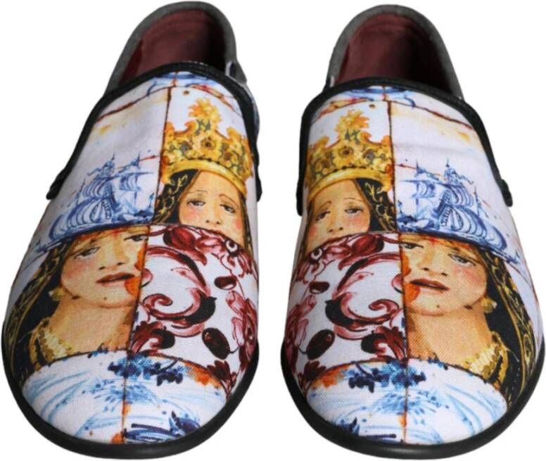 Dolce & Gabbana Majolica Print Loafers Multicolor Heren