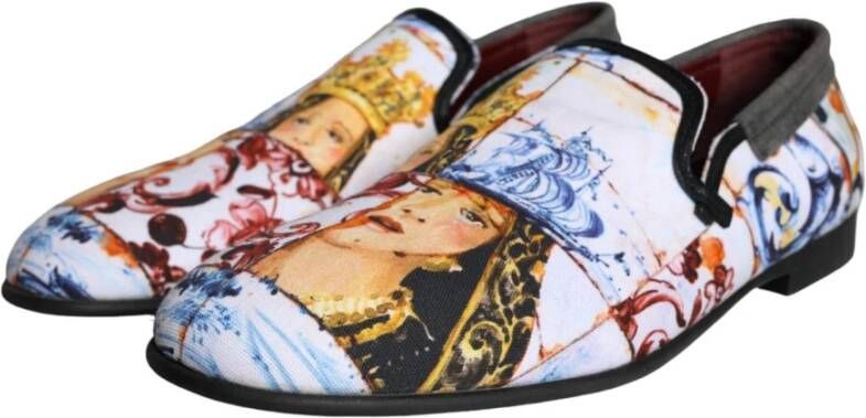 Dolce & Gabbana Majolica Print Loafers Multicolor Heren