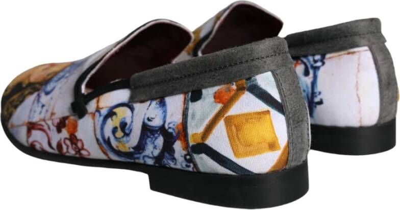 Dolce & Gabbana Majolica Print Loafers Multicolor Heren