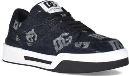 Dolce & Gabbana Marineblauwe Denim Sneakers Blue Heren