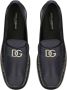 Dolce & Gabbana Marineblauwe Leren Logo Plaque Instappers Blue Heren - Thumbnail 3