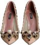 Dolce & Gabbana Mesh Versierde Hakken Leren Zool Beige Dames - Thumbnail 2