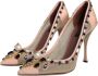 Dolce & Gabbana Mesh Versierde Hakken Leren Zool Beige Dames - Thumbnail 3