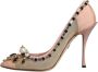 Dolce & Gabbana Mesh Versierde Hakken Leren Zool Beige Dames - Thumbnail 5