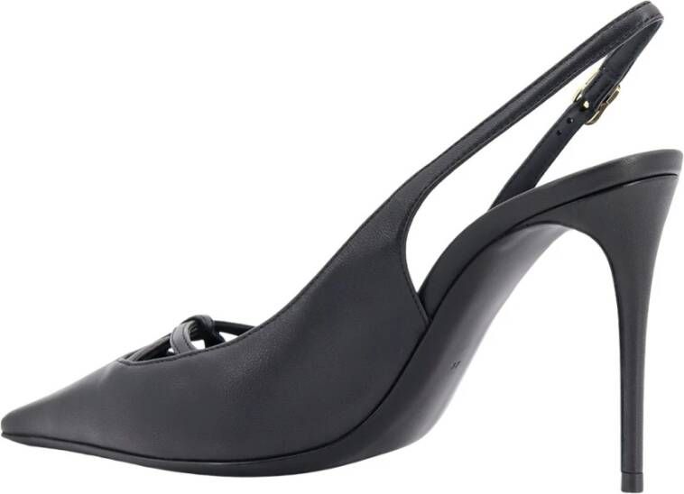 Dolce & Gabbana Metalen Monogram Leren Slingback Hakken Black Dames