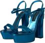 Dolce & Gabbana Metallic Blauw Leren Plateau Sandalen Blue Dames - Thumbnail 3