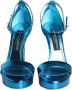 Dolce & Gabbana Metallic Blue Enkelband Hakken Blue Dames - Thumbnail 2