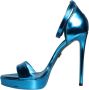 Dolce & Gabbana Metallic Blue Enkelband Hakken Blue Dames - Thumbnail 5