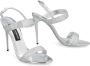 Dolce & Gabbana Metallic Leren Sandalen met Versierd Bovenwerk Gray Dames - Thumbnail 2