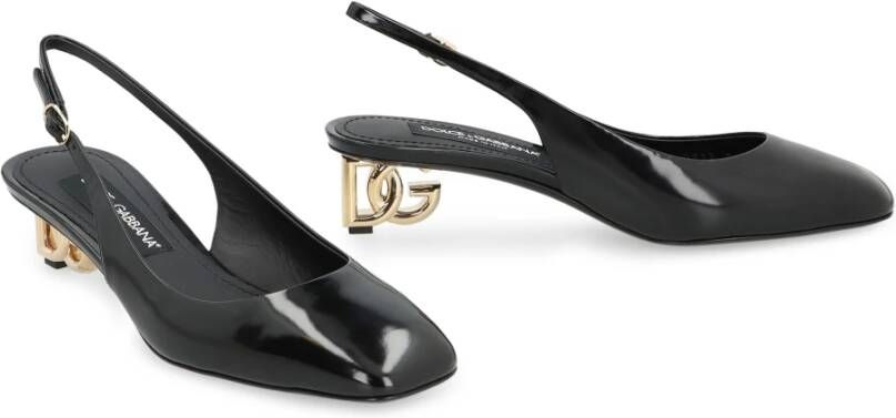 Dolce & Gabbana Metallic sculptuurhak slingback pumps Black Dames