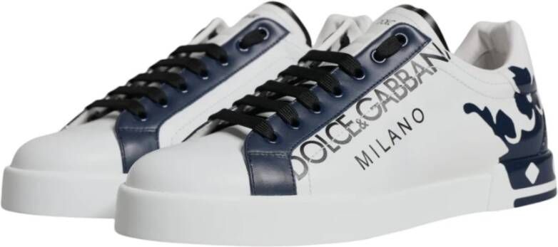 Dolce & Gabbana Milano Sneakers met Crown Details White Heren