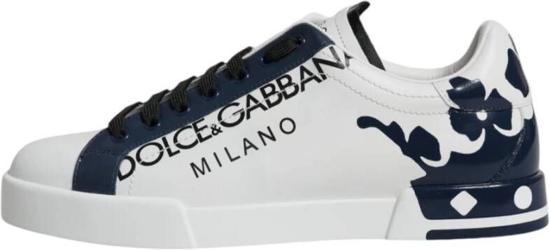 Dolce & Gabbana Milano Sneakers met Crown Details White Heren