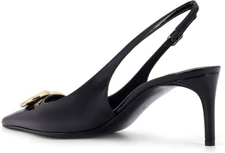 Dolce & Gabbana Monogram Leren Slingback met DG Logo Black Dames