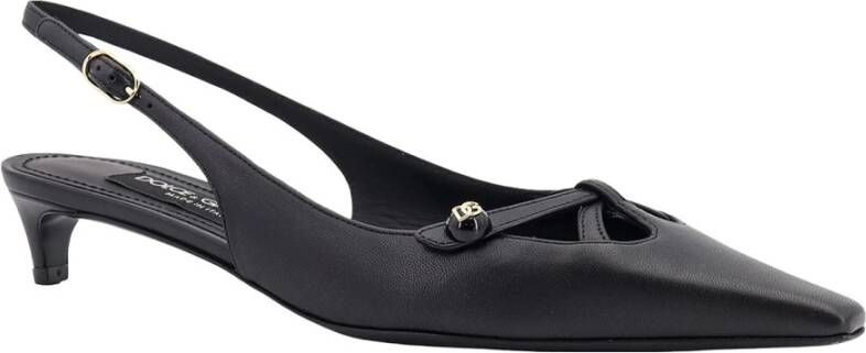 Dolce & Gabbana Monogram Leren Slingback Schoenen Black Dames