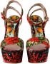 Dolce & Gabbana Multicolor Brokaat Plateauhak Sandalen Multicolor Dames - Thumbnail 2