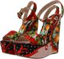 Dolce & Gabbana Multicolor Brokaat Plateauhak Sandalen Multicolor Dames - Thumbnail 3