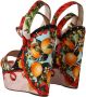Dolce & Gabbana Multicolor Brokaat Plateauhak Sandalen Multicolor Dames - Thumbnail 11