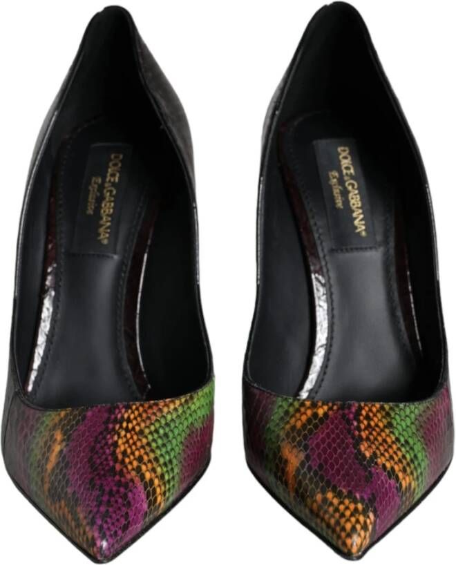 Dolce & Gabbana Multicolor exotische leren hakpompen schoenen Black Dames