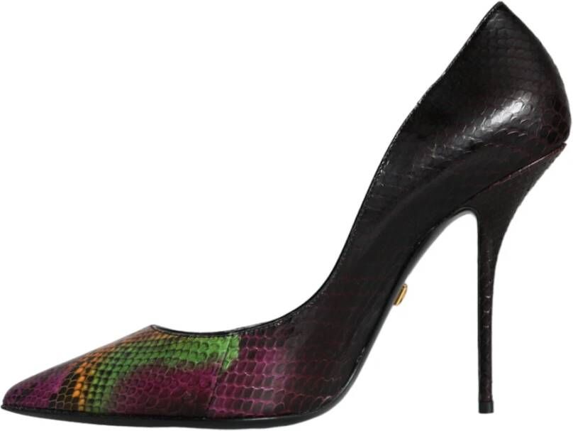 Dolce & Gabbana Multicolor exotische leren hakpompen schoenen Black Dames