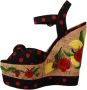 Dolce & Gabbana Multicolor Charmeuse Plateau Sleehak Sandalen Multicolor Dames - Thumbnail 12