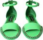 Dolce & Gabbana Neon Groene Kristal Enkelband Sandalen Green Dames - Thumbnail 2