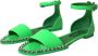 Dolce & Gabbana Neon Groene Kristal Enkelband Sandalen Green Dames - Thumbnail 3