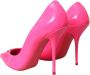 Dolce & Gabbana Neon Pink Logo Leren Pumps Pink Dames - Thumbnail 4