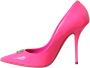 Dolce & Gabbana Neon Pink Logo Leren Pumps Pink Dames - Thumbnail 5