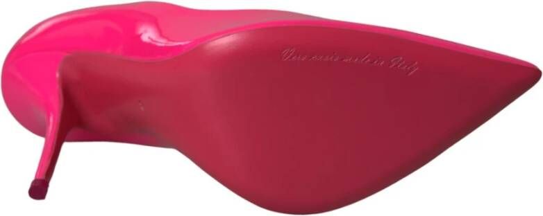 Dolce & Gabbana Neon Pink Logo Leren Pumps Pink Dames