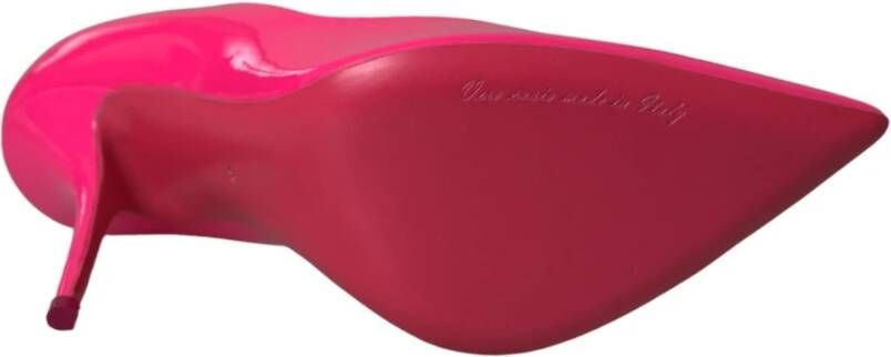 Dolce & Gabbana Neon Roze Leren Logo Pumps Pink Dames