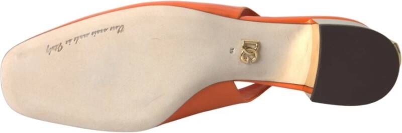 Dolce & Gabbana Oranje Leren Slingback Hakken Pumps Orange Dames