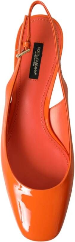 Dolce & Gabbana Oranje Leren Slingback Hakken Pumps Orange Dames