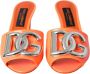 Dolce & Gabbana Oranje Logo Slides Hakken Sandalen Schoenen Orange Dames - Thumbnail 2