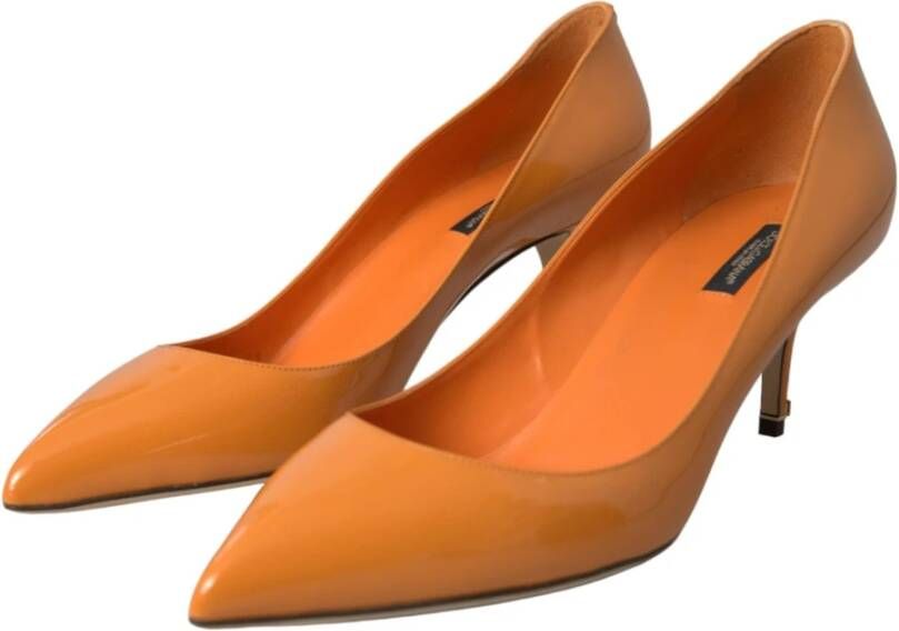 Dolce & Gabbana Oranje Patent Leren Hakken Pumps Orange Dames