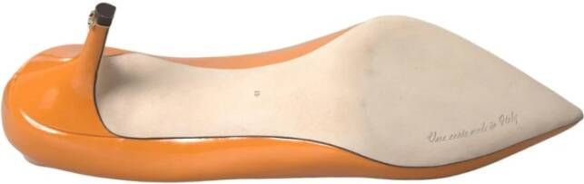 Dolce & Gabbana Oranje Patent Leren Hoge Hak Pumps Orange Dames