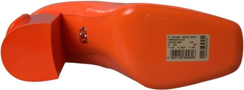 Dolce & Gabbana Oranje Patent Leren Logo Hakken Pumps Orange Dames