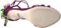 Dolce & Gabbana Paarse Bloemrijke Satijnen Hoge Hak Sandalen Purple Dames - Thumbnail 6