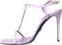 Dolce & Gabbana Paarse Leren Enkelband Hakken Sandalen Purple Dames - Thumbnail 11