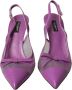 Dolce & Gabbana Paarse Leren Mesh Slingback Hakken Purple Dames - Thumbnail 14