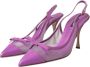 Dolce & Gabbana Paarse Leren Mesh Slingback Hakken Purple Dames - Thumbnail 15