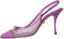 Dolce & Gabbana Paarse Leren Mesh Slingback Hakken Purple Dames - Thumbnail 10