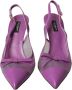 Dolce & Gabbana Paarse Leren Mesh Slingback Hakken Purple Dames - Thumbnail 2